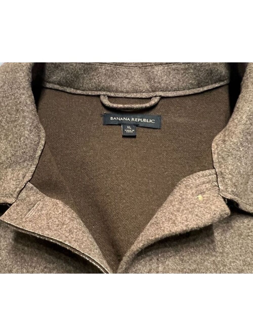 Banana Republic Wool Look Shacket Jacket Brown Oversized Utility Workwear XL - Picture 4 of 8
